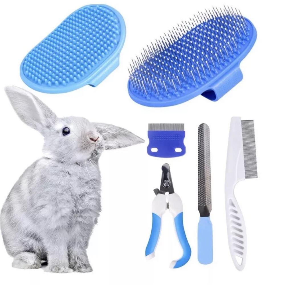 6-Piece Rabbit Grooming Kit, Small Animal Grooming Kit with Pet Hair Remover